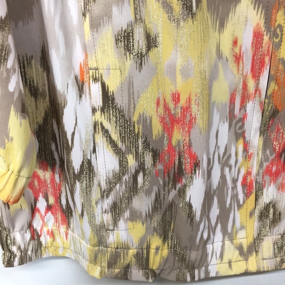 Zenergy by Chicos Women’s Colorful Yellow and Orange Jacket Size 1 Like-NEW - Picture 2 of 5